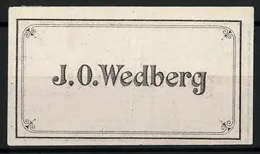 Exlibris J. O. Wedberg, Namenszug