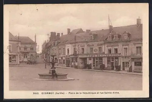 AK Écommoy, Place de la République et rue Sainte-Anne