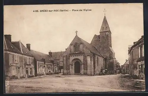 AK Gréez-sur-Roc, Place de l`Église