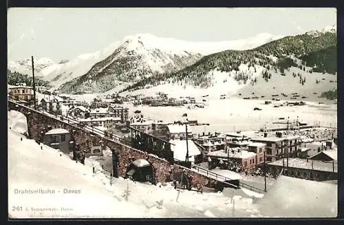 AK Davos, Die Drahtseilbahn im Winter