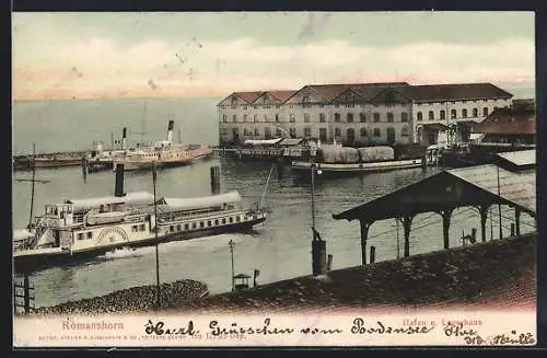 AK Romanshorn, Hafen und Lagerhaus