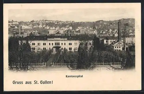 AK St. Gallen, Kantonsspital aus der Vogelschau