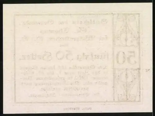 Notgeld St. Thomas bei Waizenkirchen 1920, 50 Heller, Ziermuster und Text