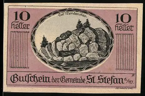 Notgeld St. Stefan 1920, 10 Heller, Der Wendenstein