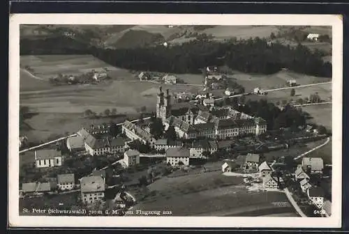 AK St. Peter /Schwarzwald, Fliegeraufnahme der Ortschaft