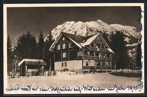 AK Tanneck-Oberstdorf /Bayr. Allgäu, Pension Tanneck im Schnee