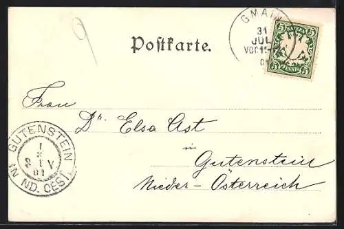 AK Gmain, Teilansicht, Villa am Forst