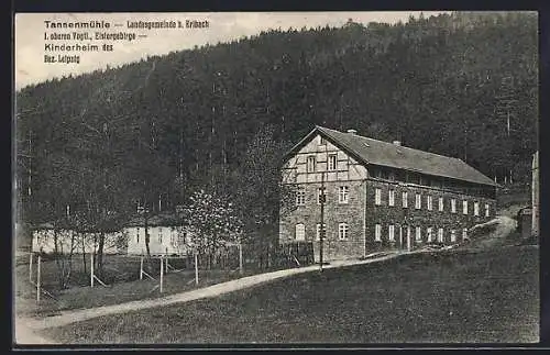 AK Erlbach / Vogtl., Blick auf das Kinderheim Tannenmühle