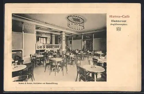 AK Hannover, Hansa-Cafe, Aegidientorplatz, Innenansicht