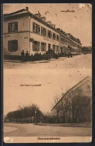 AK Germersheim, Gasthaus zum Lamm in der Hauptstrasse, Garnison-Lazarett