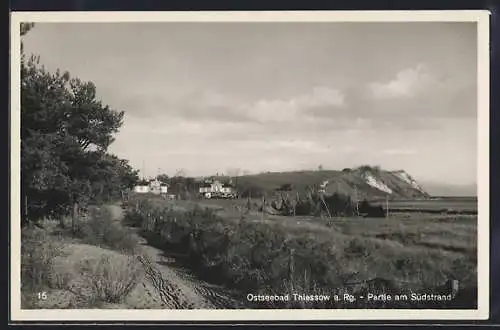 AK Thiessow a. Rg., Ostseebad, Partie am Südstrand