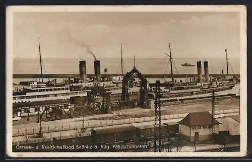 AK Sassnitz a. Rüg., Ostsee- und Kreideheilbad, Fährschiffhafen