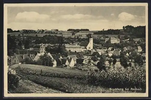 AK Bruckberg / Ansbach, Gesamtansicht mit Feldern