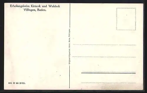 AK Villingen / Baden, Genesungsheim Kirneck und Waldeck