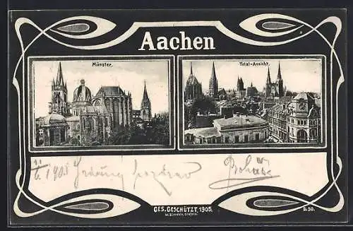 AK Aachen, Totalansicht, Münster