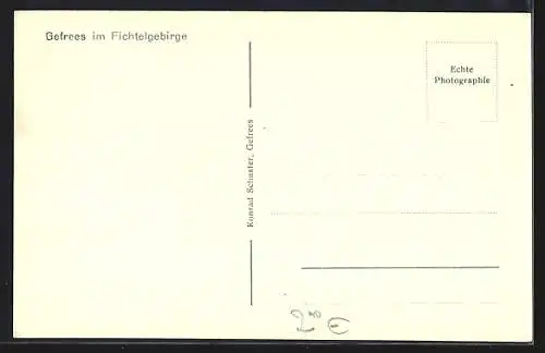 AK Gefrees, Partie aus dem Ort mit Kirche