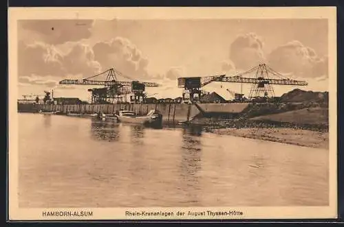 AK Hamborn-Alsum, Rhein-Krananlagen der August Thyssen-Hütte