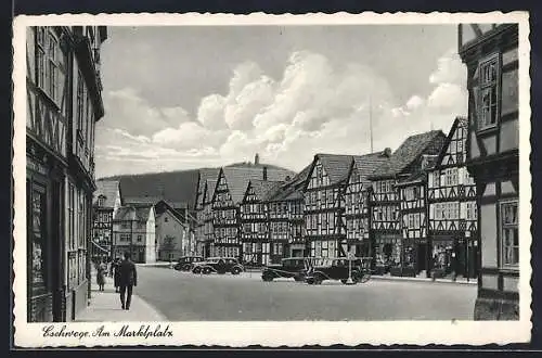 AK Eschwege, Strassenpartie am Marktplatz