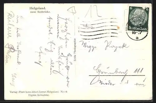 AK Helgoland, Neue Seebrücke
