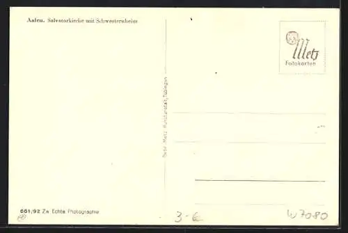 AK Aalen in Württbg., Salvatorkirche mit Schwesternheim