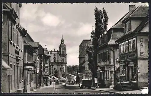 AK Neckarsulm, Marktstrasse mit Café Raab