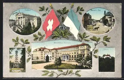 AK Winterthur, Technikum, Stadthaus, Aussichtsturm, Kyburg