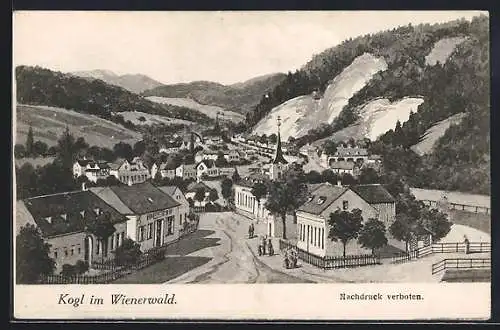 AK Sieghartskirchen /N.-Oe., Kogl im Wienerwald mit Kirchturm