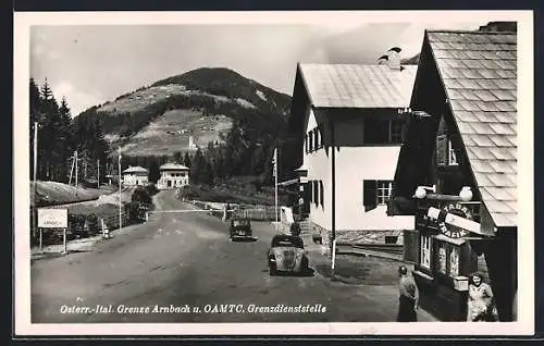 AK Arnbach, Österr.-Ital. Grenze mit Grenzdienststelle