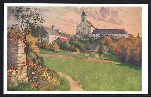 Künstler-AK Otto Stoitzner: Maria-Langegg in der Wachau, Panorama