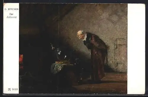 Künstler-AK Carl Spitzweg: Der Alchimist