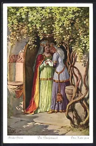 Künstler-AK Otto Kubel: Die Gänsemagd nimmt Abschied von ihrer Mutter