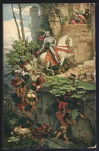 Künstler-AK Moritz von Schwind: Kuno von Falkenstein