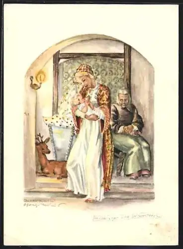 Künstler-AK Schwarz-Torino: Brüderchen und Schwesterchen, Märchen