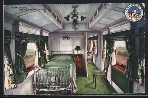 AK His Majestiy`s sleeping Compartment der London & North Western Railway Company, Englische Eisenbahn