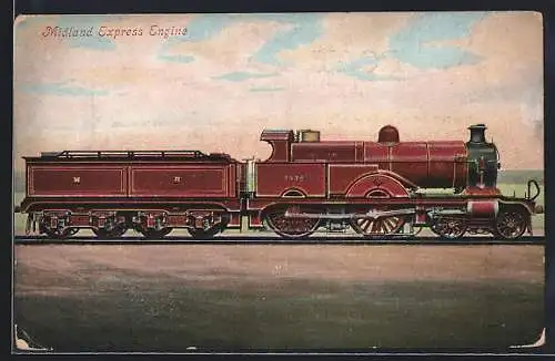 Künstler-AK Midland Express Engine 2632, englische Eisenbahn