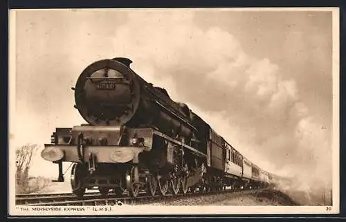 AK The Merseyside Express L.M.S., englische Eisenbahn