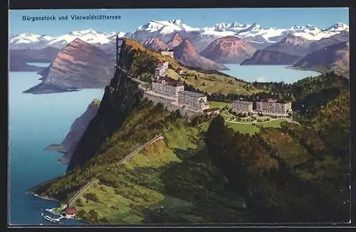 AK Bürgenstock, Teilansicht vom Flugzeug aus mit Blick auf den Vierwaldstättersee