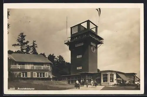 AK Bern, Schweiz. Ausstellung für Frauenarbeit 1928, Aussichtsturm