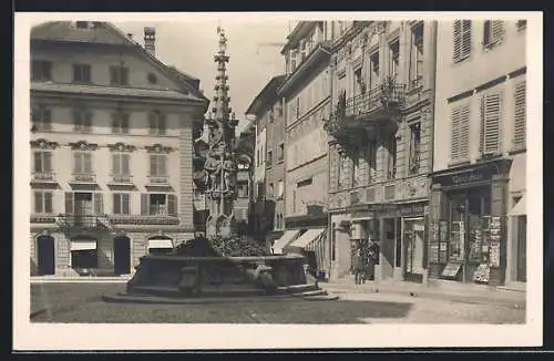 AK Luzern, Brunnen am Weinmarkt