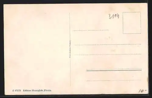 AK Sihlwald, Panorama mit Alpen, Wirtschaft Albishorn v. E. A. Albrecht