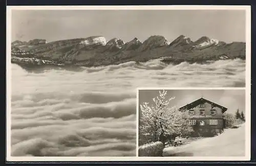 AK Steg im Tösstal, Nebelmeer am Hörnli Kulm, Berggasthaus Hörnli