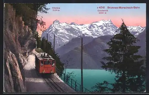 AK Brunnen-Morschachbahn mit Blick auf den Gitschen