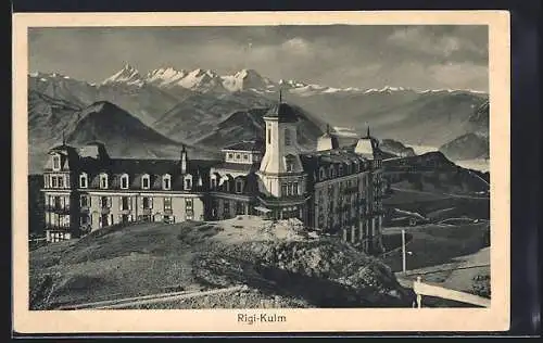 AK Rigi-Kulm, Hotel vom Berg aus gesehen