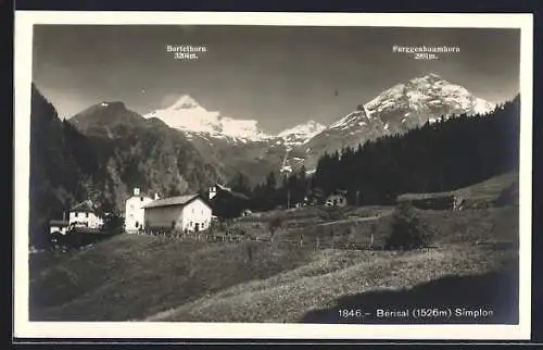 AK Bérisal, Ortspartie mit Blick zum Fuggenbaumhorn und Bortelhorn