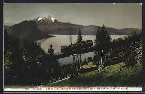 AK Rigibahn, Bergbahn auf der Schnurtobelbrücke, Pilatus