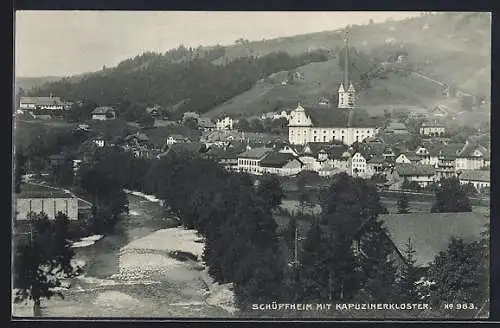 AK Schüpfheim, Blick auf den Ort mit Kapuzinerkloster