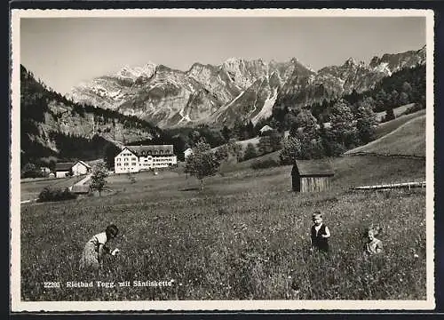 AK Rietbad, Hotel-Kurhaus mit Blick zum Säntis