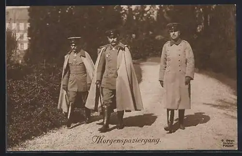 AK Morgenspaziergang, Kaiser Wilhelm II.