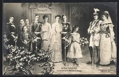 AK Silberne Hochzeit des Kaiserpaares, mit Blumenmädchen