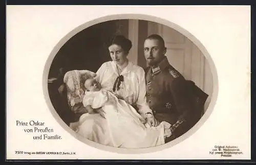 AK Prinz Oskar von Preussen und seine Familie, im Rahmen